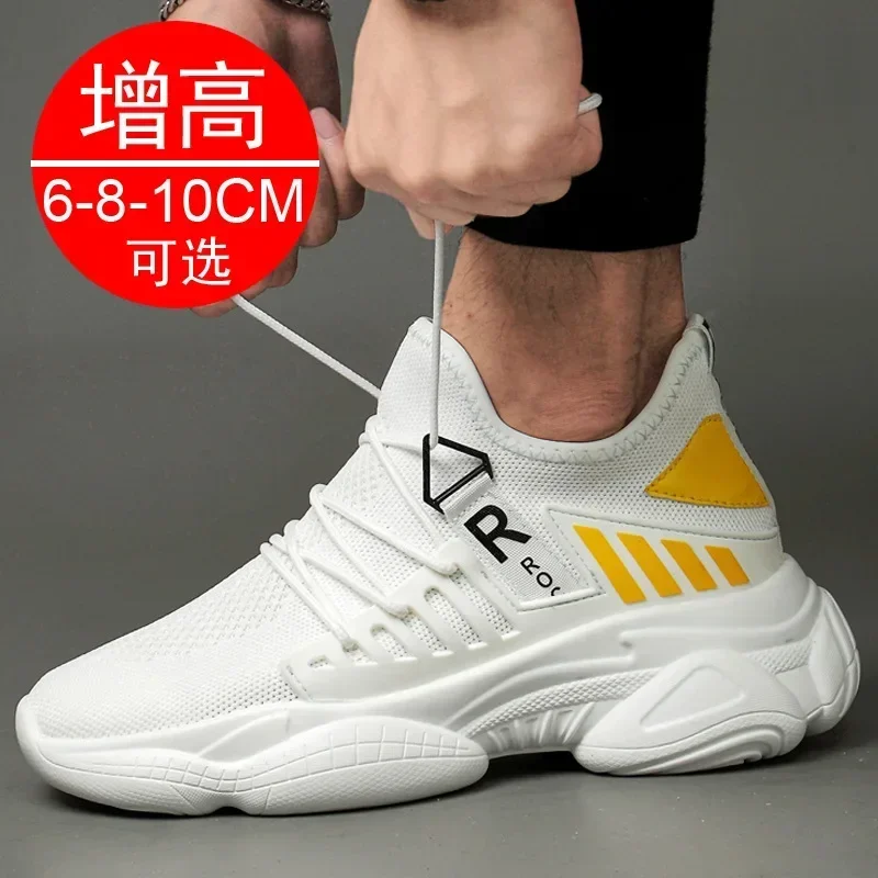 Luxury brand Men Elevator Shoes Man Casual Shoes Hidden Heels 8cm 6cm Height Increasing Shoes Height Increase Shoes 3