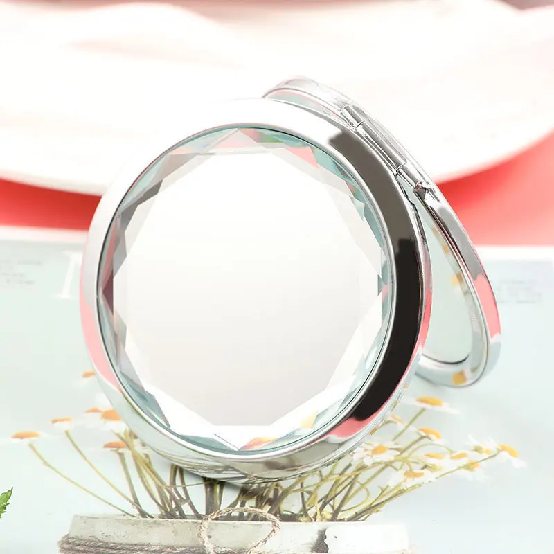 Luxury Crystal Makeup Mirror Personalized Gift Folding Mirror Mini Compact Makeup Cosmetic Two-side Folding Mirrors gifts