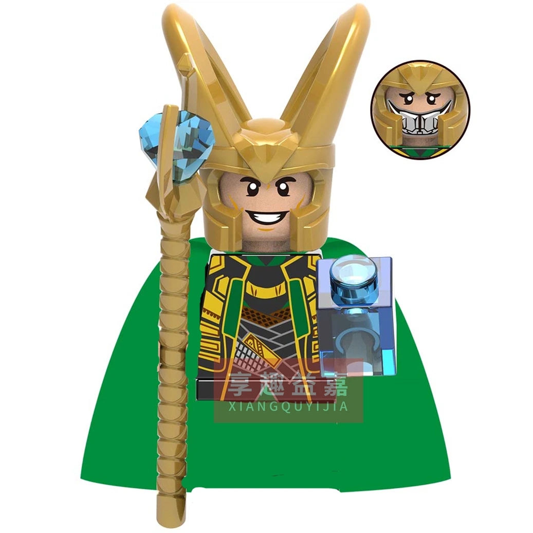Loki God of Thunder Hela Jane Building Blocks Movie Series Figures Heads Creative Educational Kids Toys Collection of gifts