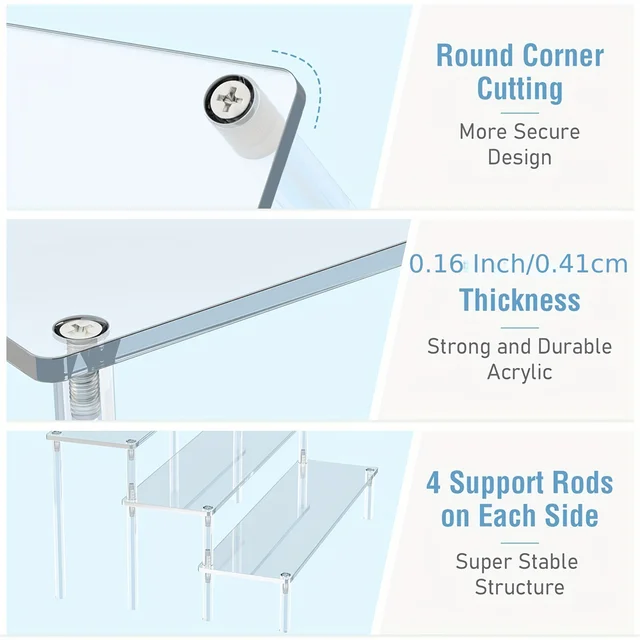 1pc Multi-Layer Acrylic Display Stand Clear Cake Display Rack Transparent Trapezoidal Storage Shelf Perfect For Dessert Cupcake 3