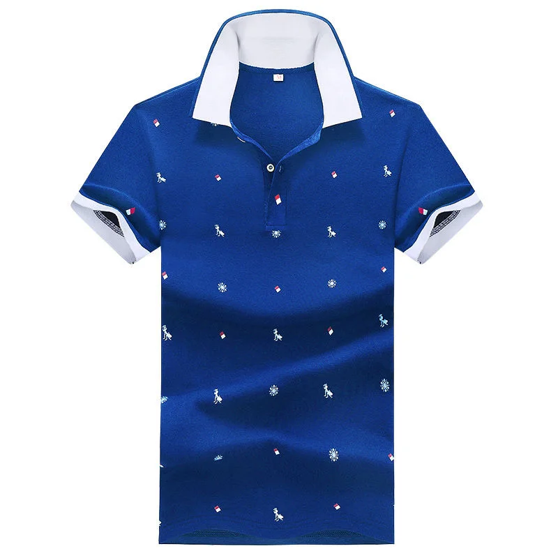 

Fashion Lapel Button All-match Printed Polo Shirts Men Clothing 2023 Summer New Oversized Casual Pullovers Loose Korean T-Shirt