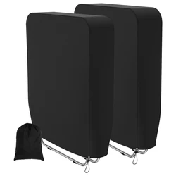 Outdoor Dustproof UV Protection Waterproof Folding Chair Cover with Storage Bag - Black (2pcs)