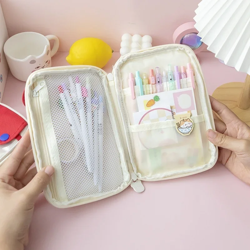 대용량 필통, 학용품 파우치, 사무실 책상 보관 가방, 학생용 펜 케이스 가방 상자