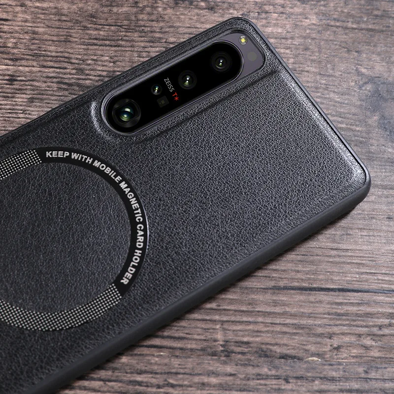 Premium PU Leather Shockproof Case with MagSafe Magnetic Wireless Charging Compatibility