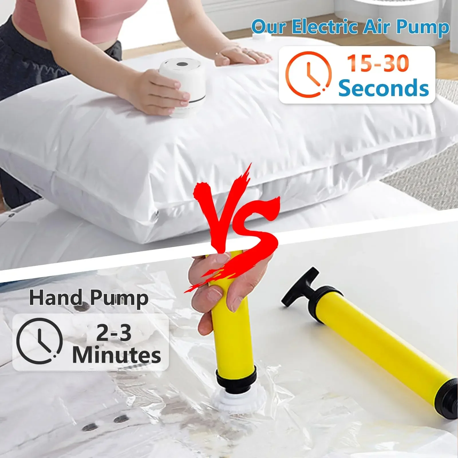 Compact Electric Air Pump for Compression Storage and Travel