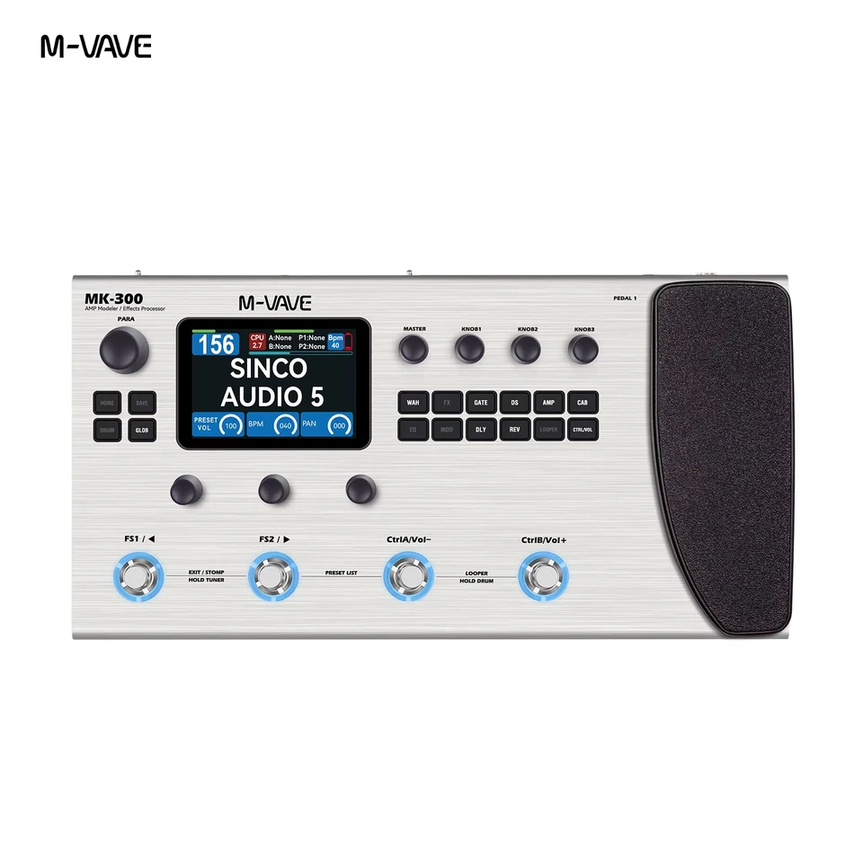 ギター M VAVE MK-300 M-VAVE MK-300 AI Guitar Multi-Effect Processor 300s Looper