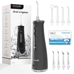 Advanced Oral Irrigator and Teeth Whitening Water Flosser with Sonic Cleaning Technology and Large Capacity Tank (Black Set 2)