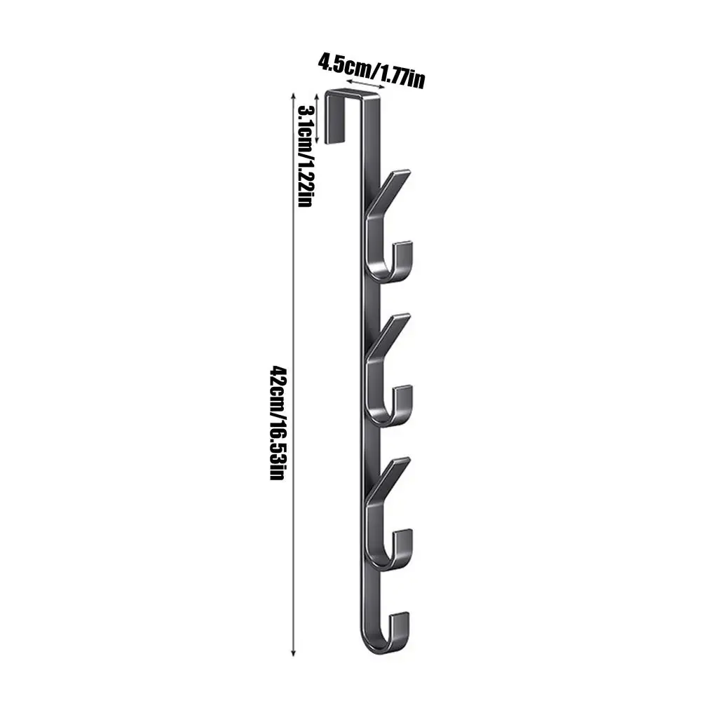 Description Picture 2 of itemOver Door Hooks Carbon Steel Sturdy Over The Door Hooks Multifunctional Clothes Hanger Space Saving Vertical Design Storage Hook