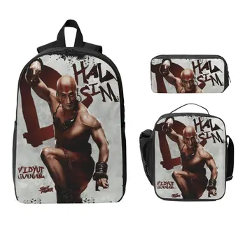 3Pcs Streets Fighters 2026 Accessories Backpack Set for Kids Pen Bags Bookbag Sets with Lunch Box For School Students Knapsack 1