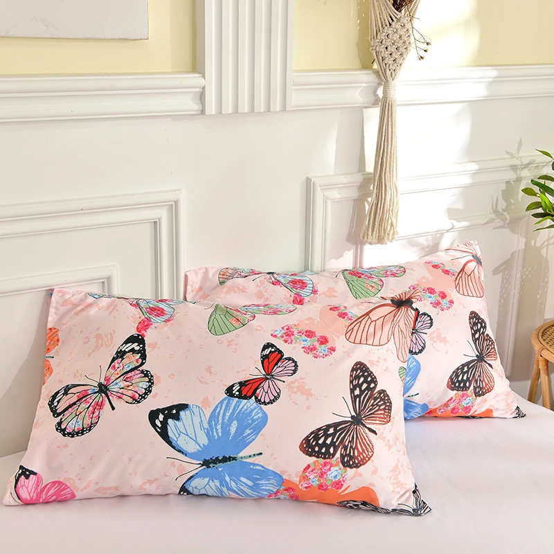 

2pc Soft Cushion Cover Decorative Pillowcase Bed Single Pillow Covers Adult Student Beding Adult Flowers Pillowcase 92x51cm Room