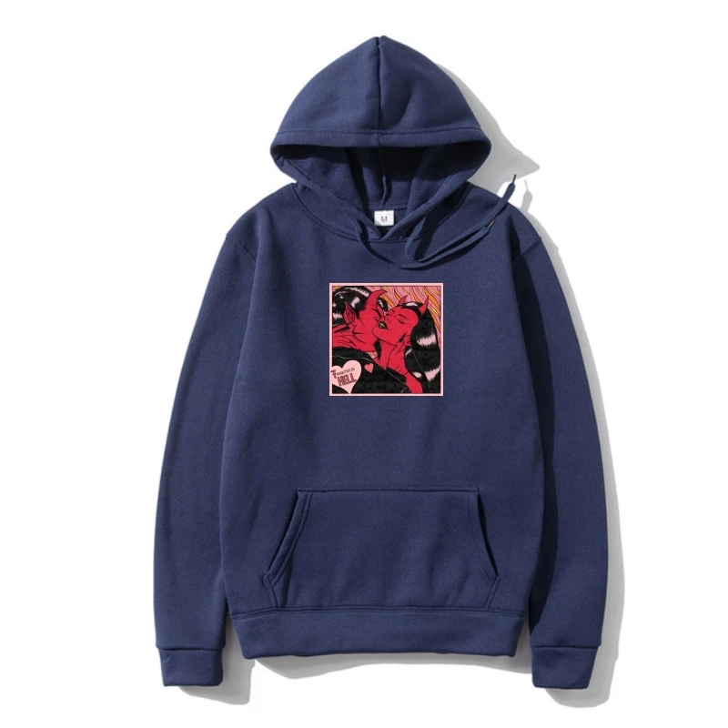 

Vintage Summer Harajuku Devil Kiss of woman Hoody Death Y2K Prin In Hellothic Hoodie Sweatshir Hoody Cartoon Casual Warm Hood