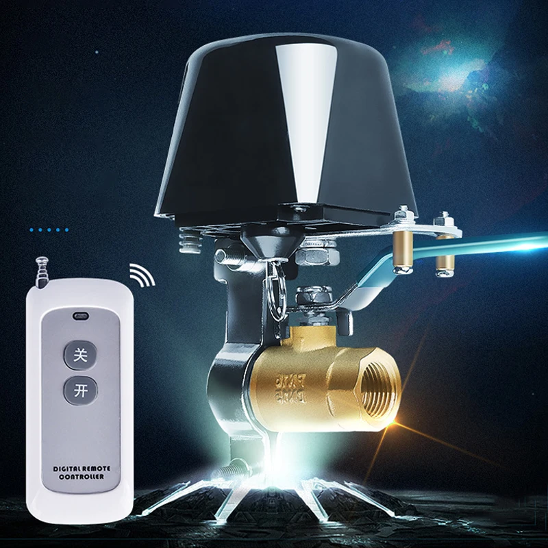 

DC 12V Smart Valve Switch Remote Control Water/Gas Valve, 100M Long Range, Adjustable Bracket, Waterproof Shut Off Valve