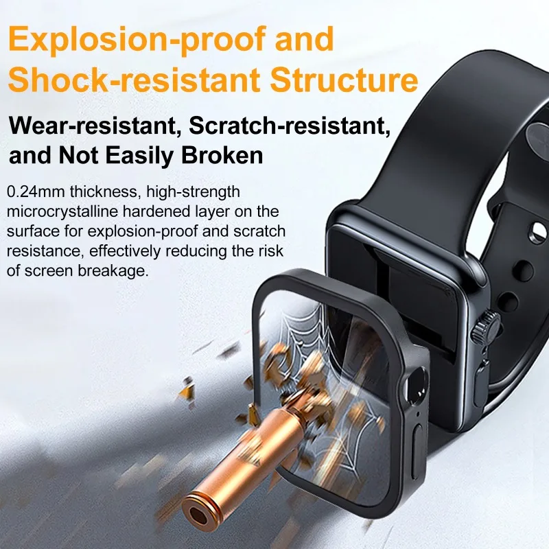 Enhanced Full Coverage Waterproof Aluminum Alloy Smartwatch Case