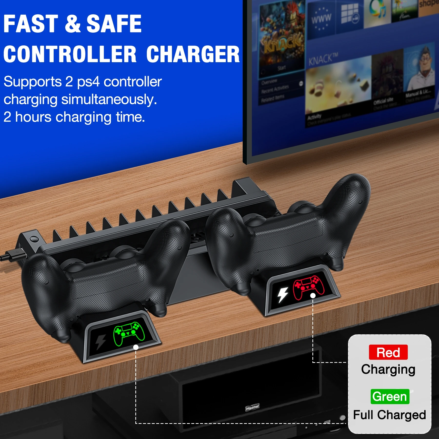 For PS4 PS4 Slim PS4 Pro Vertical Stand Cooling Fan Dual Controller Charger Console Charging Dock Station For Playstation 4