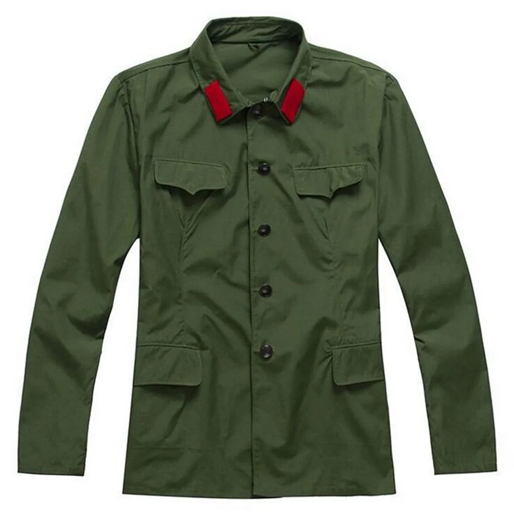 Chinese Officer Mao Cadre Green Uniform Suit Costume Coat 1960‘s CN Army Cosplay Costume Prop for Men Women 2