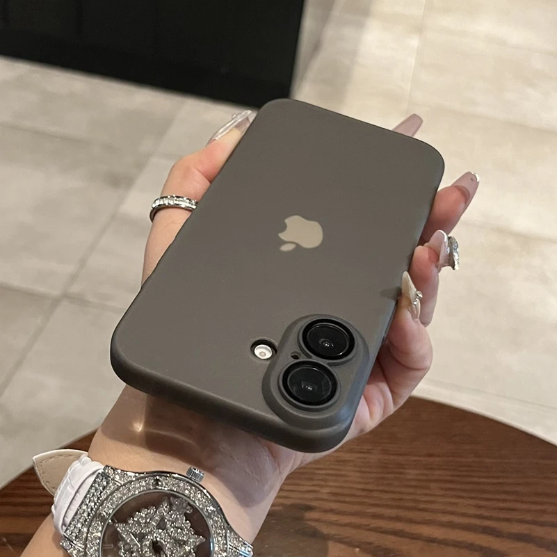 For iPhone 16 15 14 11 12 13 Pro Max Ultra Thin Case Slim Matte Frosted Cover for iPhone 16 Plus Camera Protector Phone Case