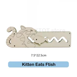 Enhanced Montessori Wooden Busy Board for Early Cognitive Development and Skill-Building (Cats Eat Fish)