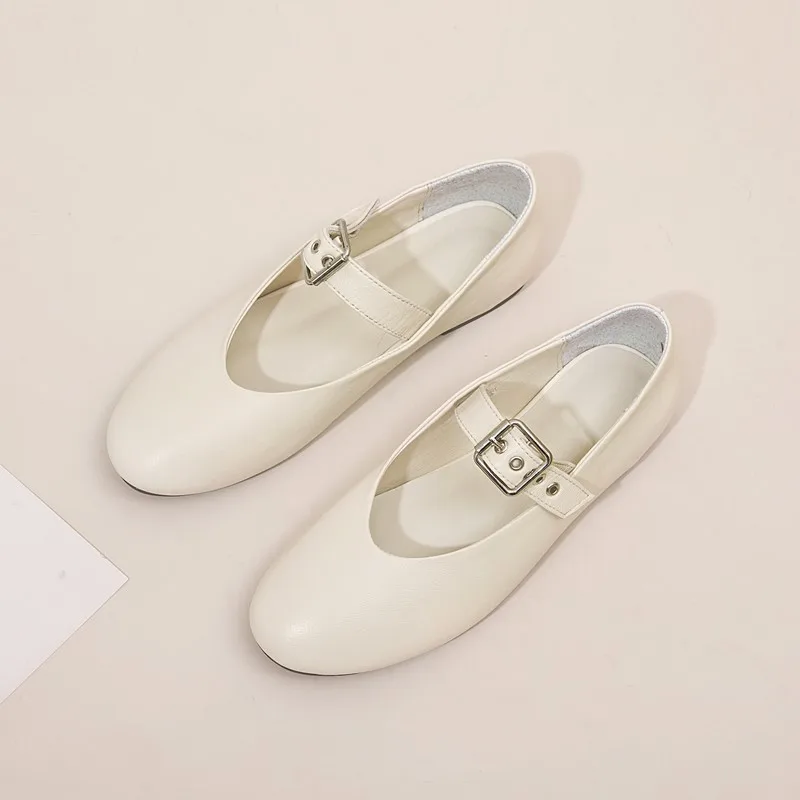 AIYUQI Mary Jane Shoes Women Natural Sheepskin 2024 New Spring Art Ballet Shoes Women Large Size Flat Casual Shoes Ladies