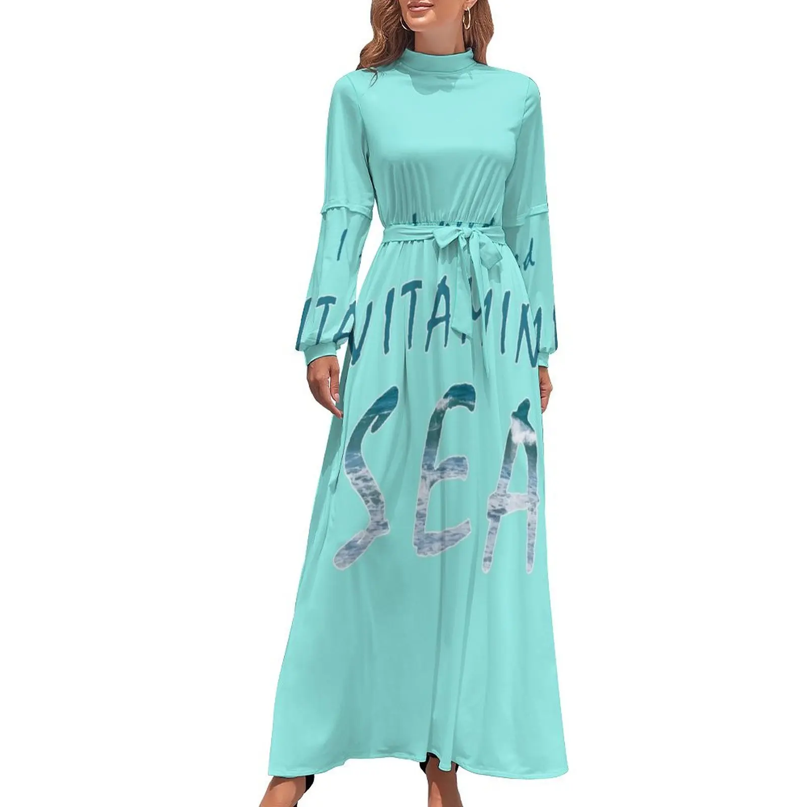 thumbnail image 1 of Necesito vitamina Sea vaion juego de palabras cita Vestido largo vestidos de mujer ropa de lujo para mujer, 1 of 5