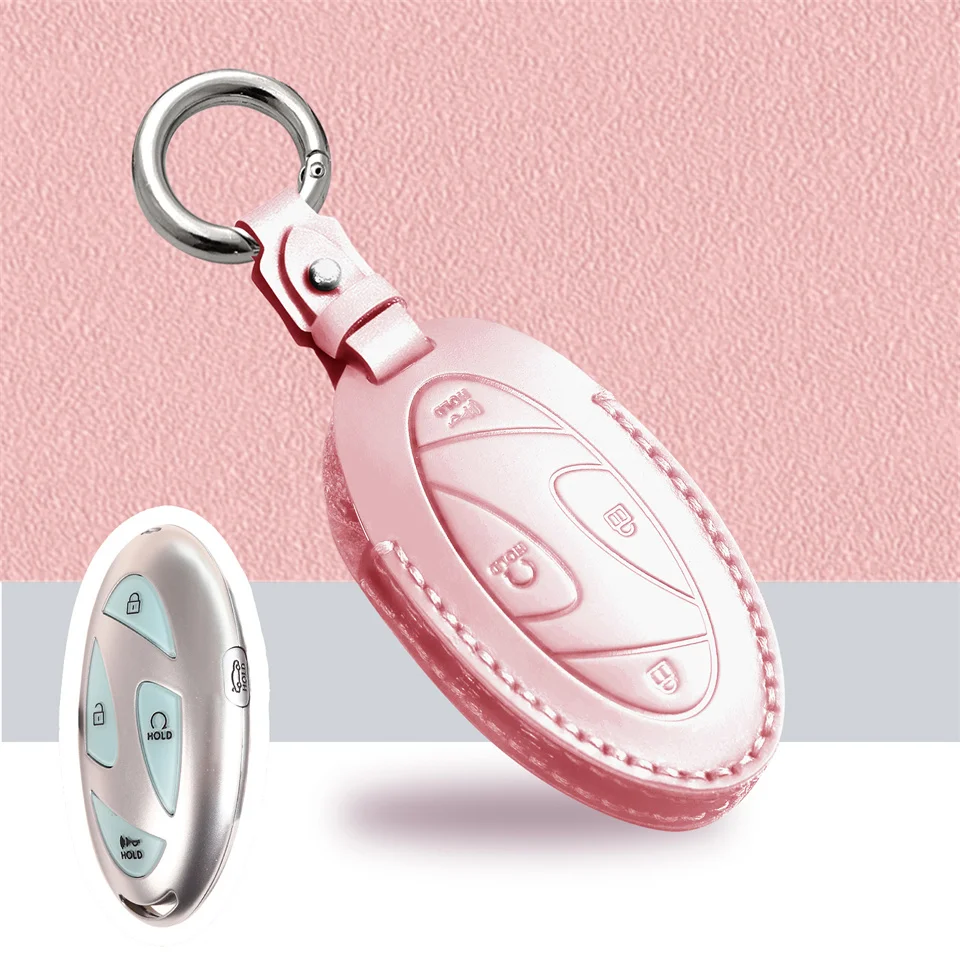 Custodia Chiave Auto Ontto In TPU Per Hyundai Grandeur GN7, Ioniq 6, Kona EV 2023 – Protezione Anti Graffio, Beige Con Bordi Oro, Solo Keyless Go