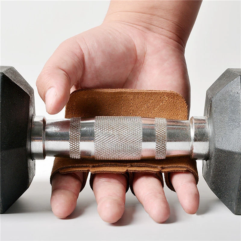 

Тренировочные Перчатки из воловьей кожи для тяжелой атлетики усилитель для фитнеса с четырьмя пальцами защита для ладони защита для фитнеса противоскользящее оборудование для половины пальцев