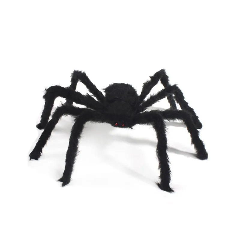 Halloween Spider Decoration Outdoor Black Soft Hairy Scary Spider Realistic Large Spider Props for Home Yard Party Decoration