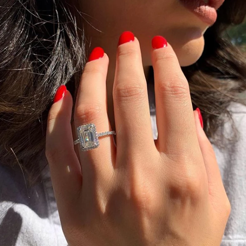 UILZ Anillos Eternity de Zirconia cúbica para mujer, sortija de compromiso, cristal, compromiso|Anillos| - AliExpress