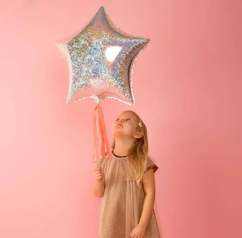 

5 pieces/ pack 18inch silver Laser Metallic Star Foil Balloons Wedding Kid Bridal Shower Birthday Party Decor Helium Inflatable