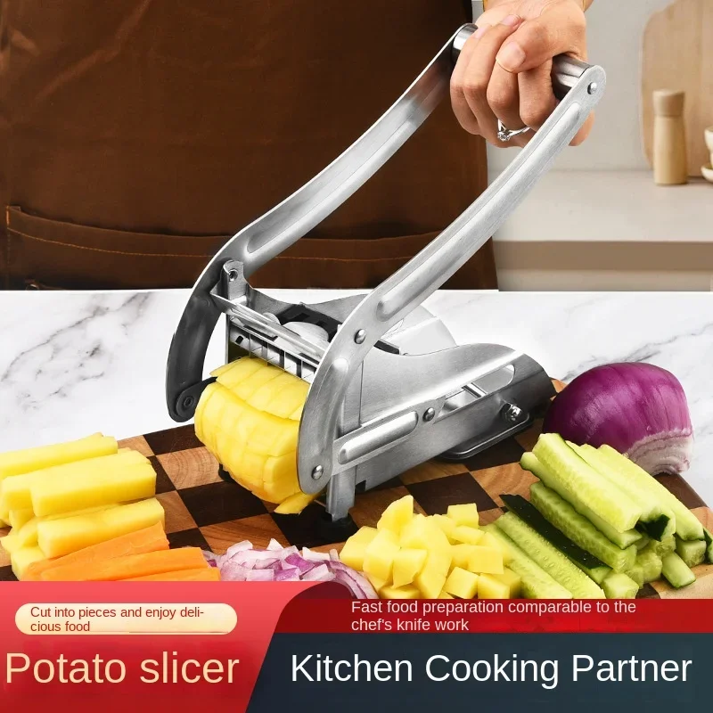 Stainless steel manual fries cutter, kitchen multi-purpose potato cutting machine, french fry cutter