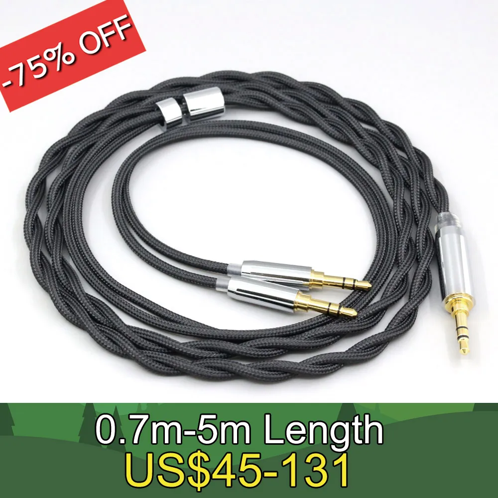 

Nylon 99% Pure Silver Palladium Graphene Gold Shield Cable For Onkyo A800 Philips Fidelio X3 Headphone 3.5mm Pin LN008293