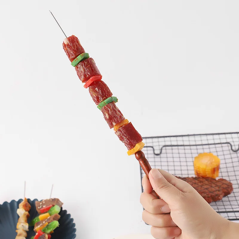 Skewer for Barbecue with Wooden Handle Set Gift Skewers Kebabs Bbq Grill Outdoor Barbeque Accessories