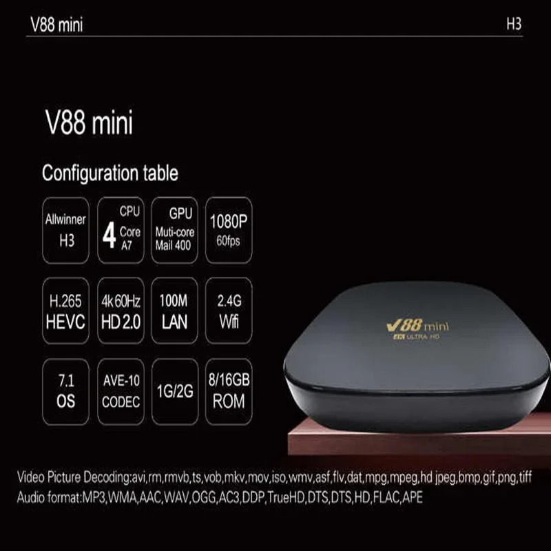 V88 MINI Allwinner H3 Tv Box Android 2.4G/5G WiFi Set-top Box 16G 32G 64G 128G Android 10 Media Player for Smart Tv Box