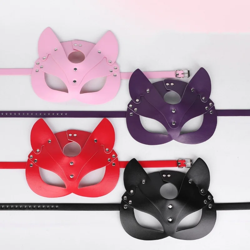 Sexy Exotic Accessorie PU Leather Fox Mask for Women Prom Dress Up Halloween Nightclub Party Cosplay Games Costumes Animal Masks