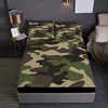 Classic Camouflage Pattern Fitted Sheet Set 1* Fitted Sheet+2*Pillowcases Mattress Covers Soft Breathable Bedding Set 5