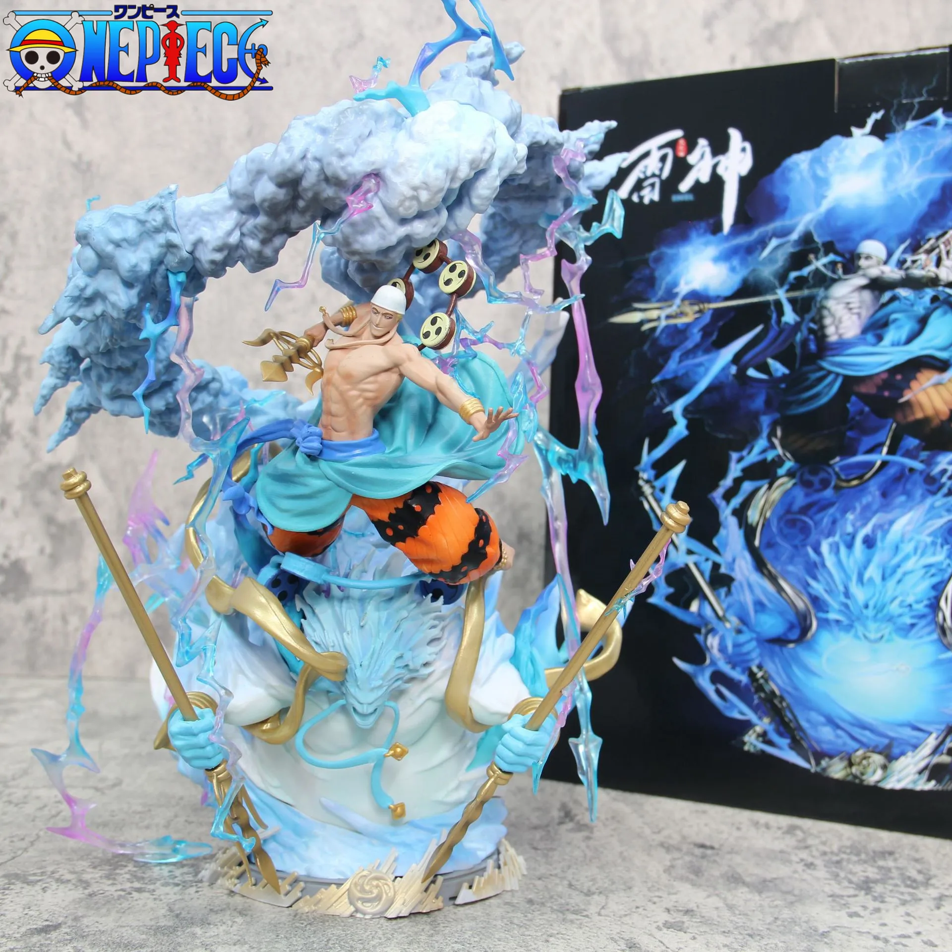 

37cm One Piece Large Ls Anil Road Thor Collectible Trendy Pvc Figures Thunder Fruit Statue Model Ornaments Decorative Toy Gift