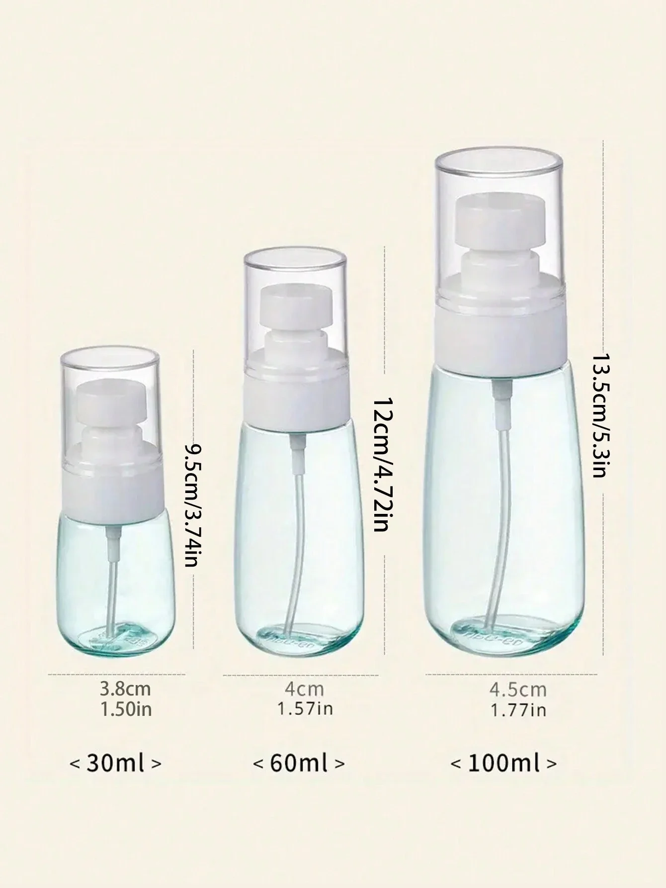 2pcs Portable Clear Spray Bottle Travel 30/60/100ml Perfume Atomizer Dispenser Bottle Mist Toner Lotion Empty Refillable Bottles 5