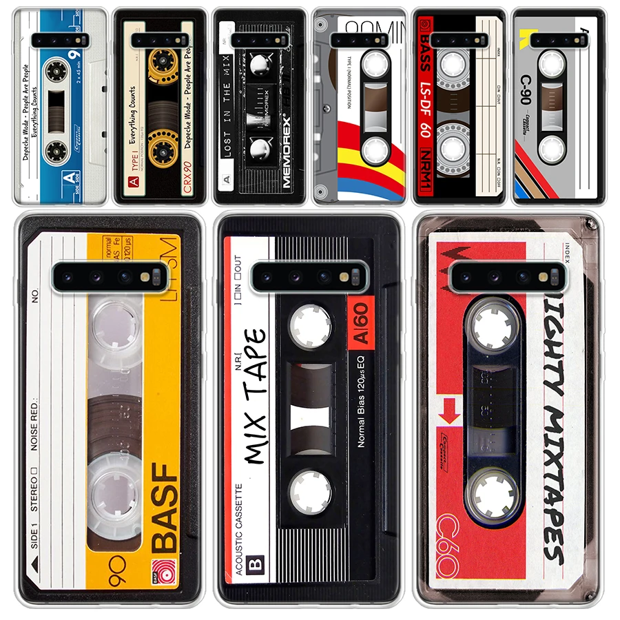 Vintage Magnetic Old Tape Cassette Custodia Morbida Trasparente Per Samsung Galaxy M21 M30S M31 M32 M52 Note 20 Ultra 10 Lite 9 8