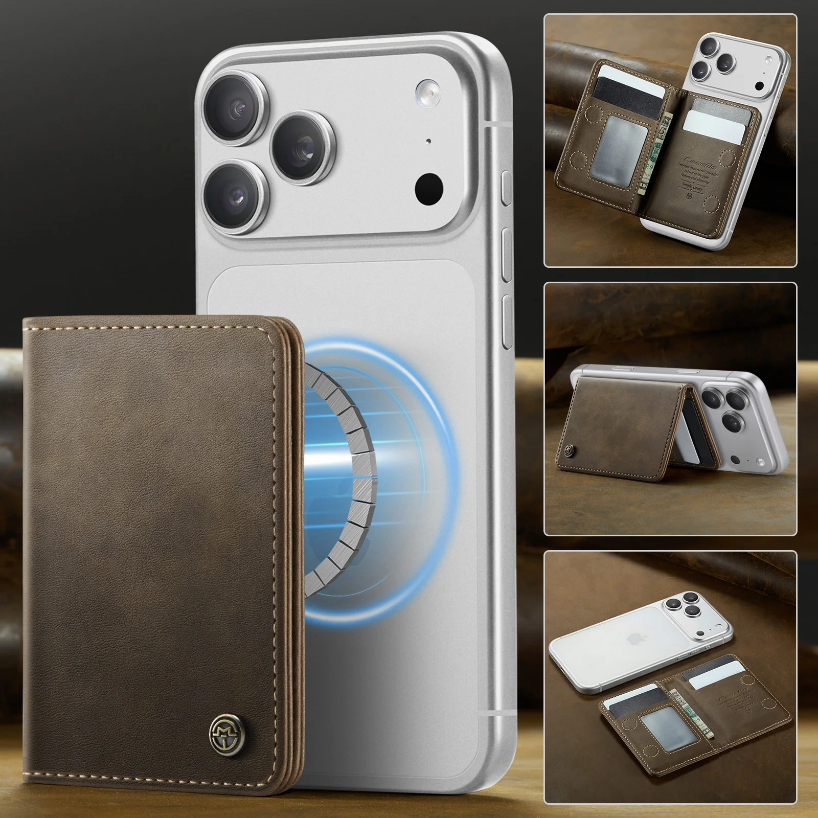 Universal Magnetic Card Holder Wallet with Skin Feel Finish
