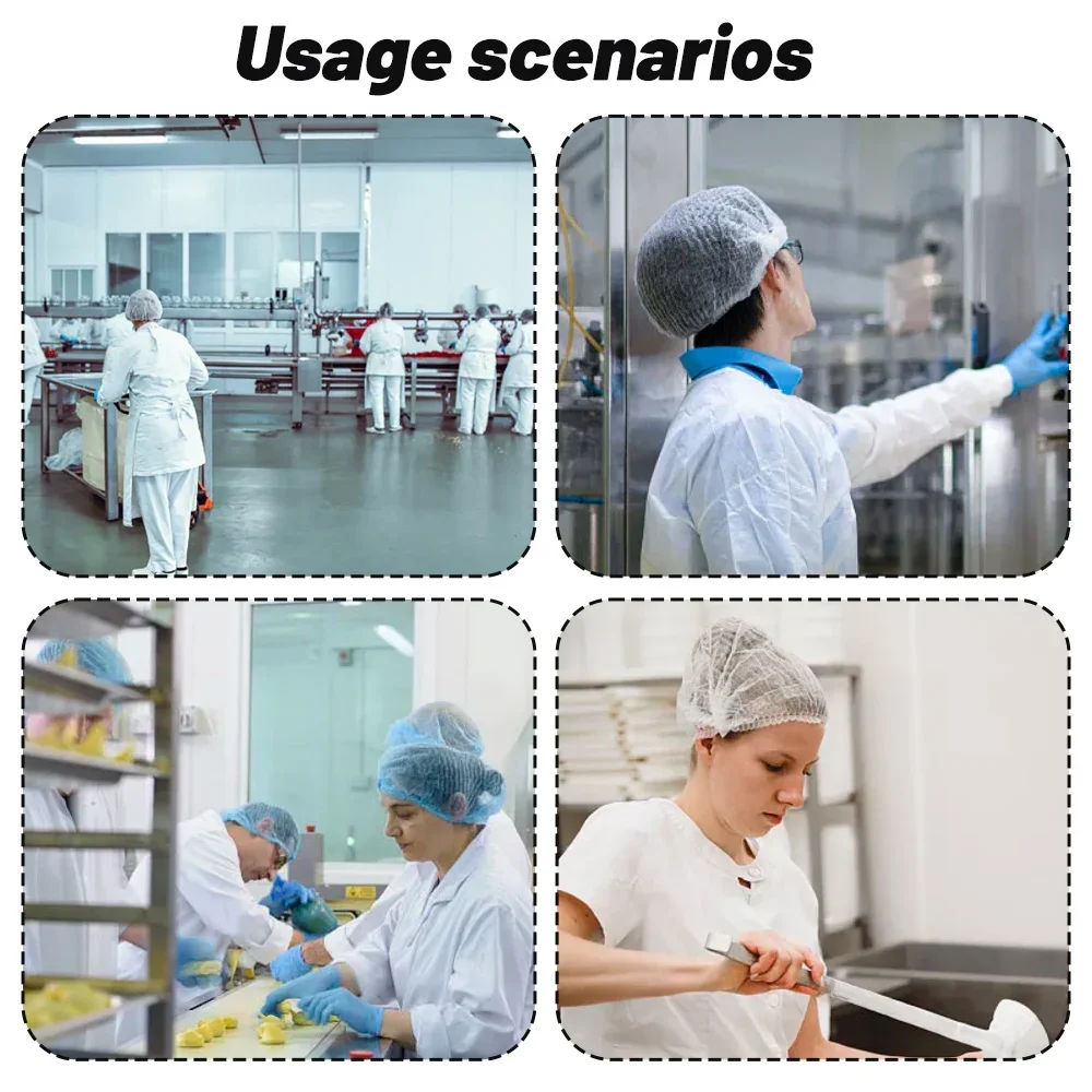Non Woven Fabric Head Covers Disposable Stretch Net Hair Hat Bouffant Caps 100-50PCS For Kitchen Bathroom disposable hair cap disposable shower cap waterproof shower cap shower cap sauna hats satin nightcap sleeping cap silk bonnet hair bonnet satin bonnet satin durag dry hair cap electric dryer hat satin headband