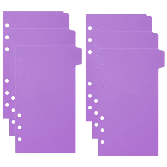 6 fogli cartella tascabile in plastica divisori ad anello per Notebook  linguette raccoglitori separatori di pagine Pvc viola - AliExpress