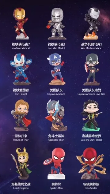 thumbnail image 1 of Popmart Marvel Blind Box The Infinity Saga Series Spider Man Mystery Box Anime Lucky Bag Cute Pvc Christmas Gift For Kids Toys, 1 of 5