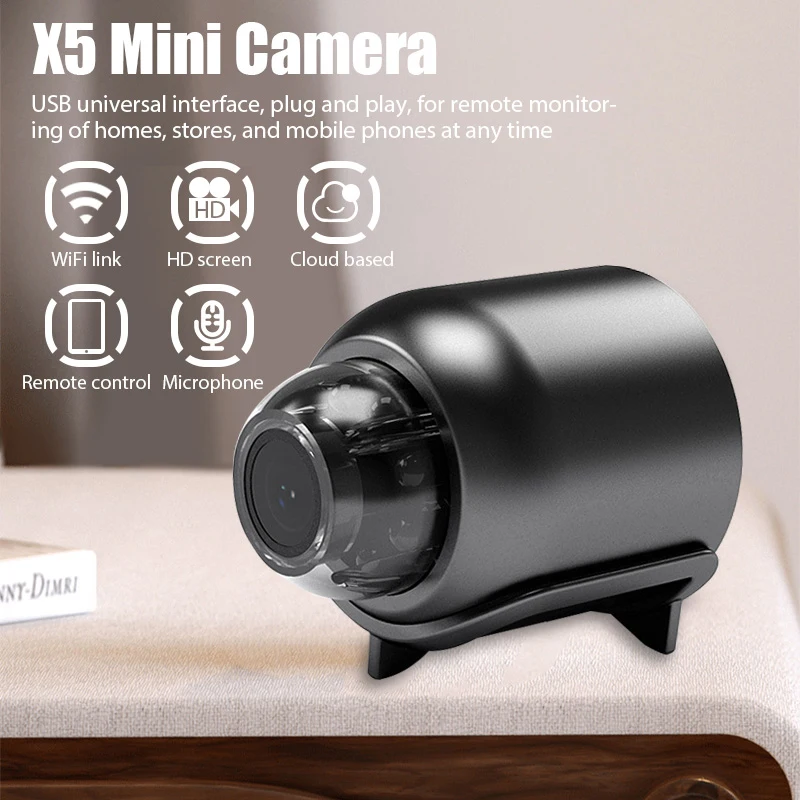 Description Picture 2 of itemX5 Mini Camera WiFi Wireless Security Protection Remote Monitor Camcorders Video Surveillance Smart Home Mini DV Cam HD Camera