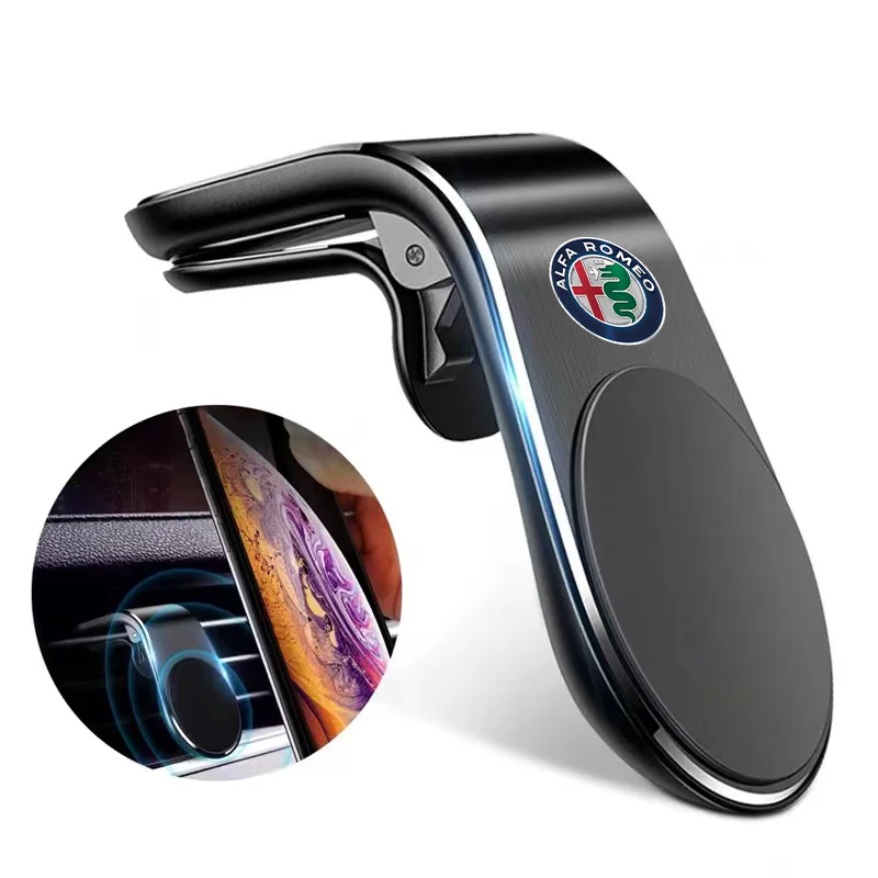 Support de téléphone magnétique pour voiture, 1 pièce, support métallique, accessoires pour Alfa Romeo 159 Spider Giulia Giulietta 156 Tonale Mito 147 8C Stelvio