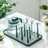 Cup Drying Rack Dust-proof Glass Cup Drainer Holder Stand Detachable Bottle Dish Drying ShelfStorage Tray Kitchen Supplies 1
