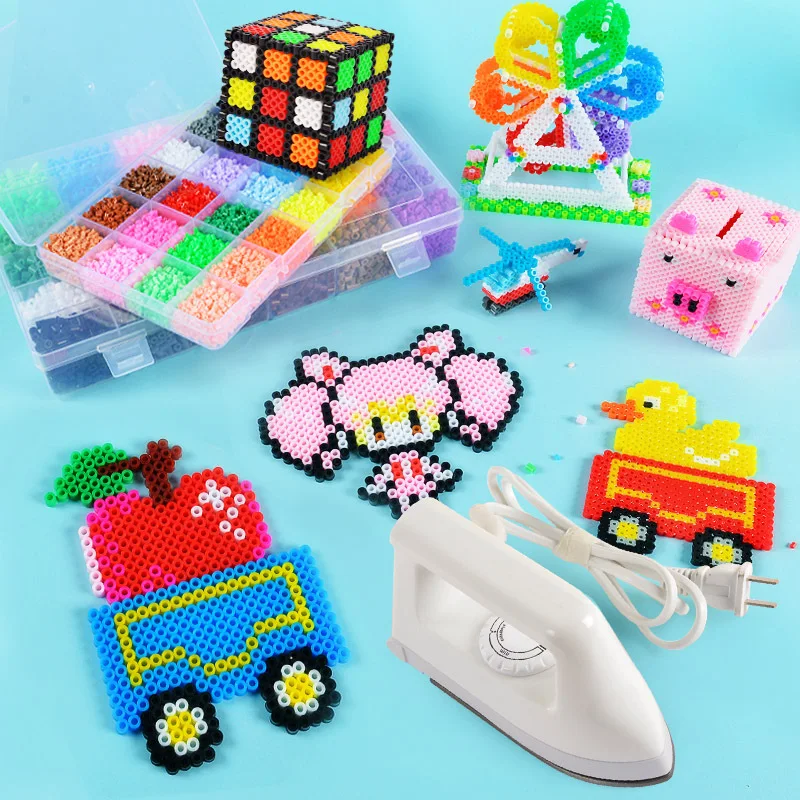 72/48 Colors 5mm /2.6mm Set Iron Melting Beads Pixel Art Puzzle for Kids Hama Beads Diy 3D Puzzles Handmade Gift Fuse Beads Toy 6