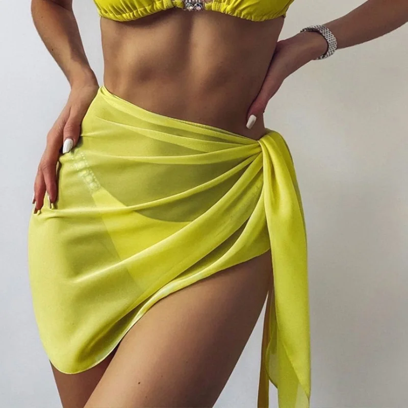 

Sexy Women Chiffon Swimwear Pareo Scarf Cover Up Wrap Kaftan Sarong Beach Wear Bikinis Cover-Ups Skirts Swimwear Covers