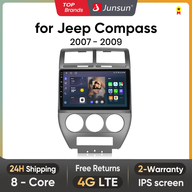 

Автомагнитола Junsun V1 для Jeep Compass 2007-2009, 4G, GPS
