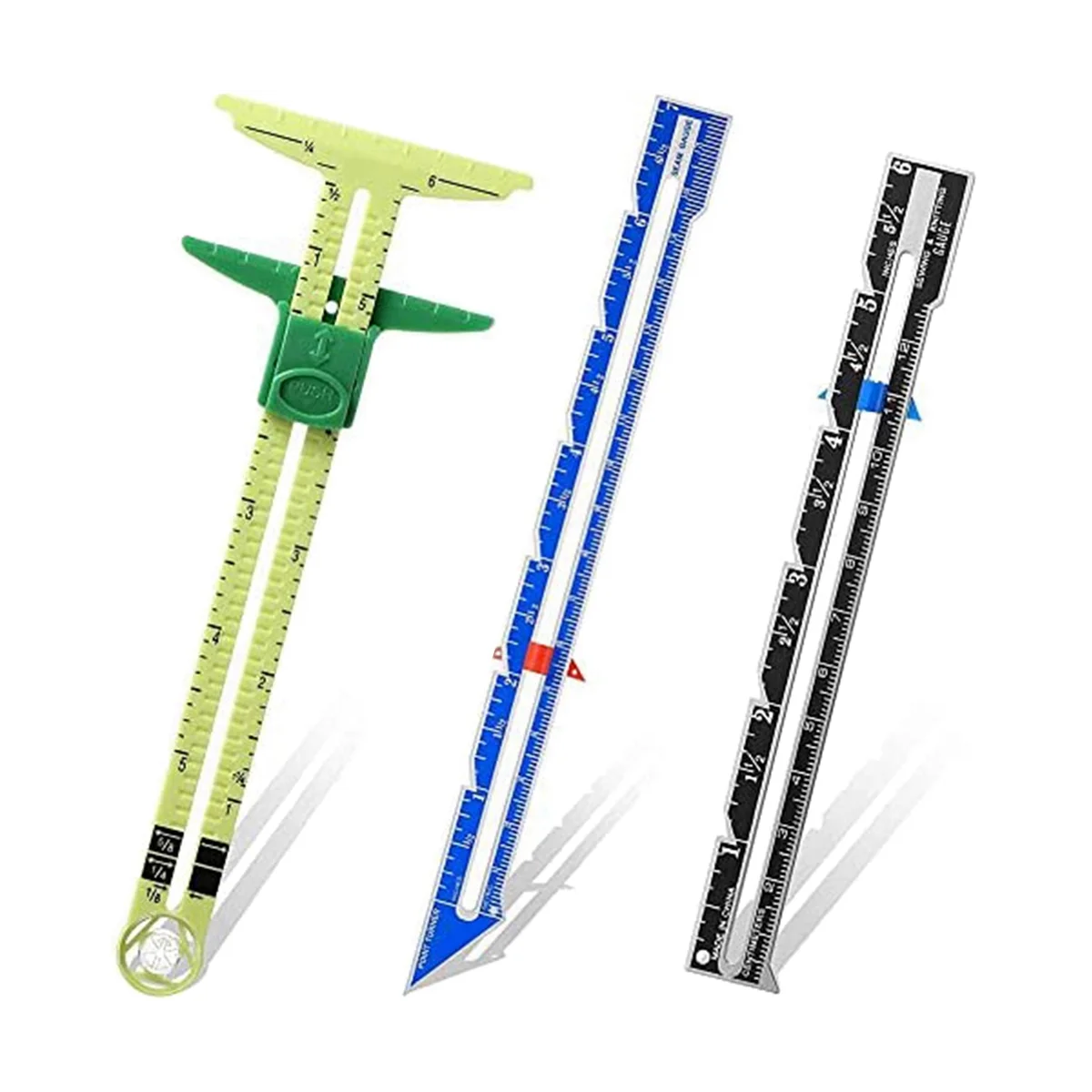 

Set Of 3 Slide Gauges, Sewing Tools Set, Measuring Sewing Gauges, for Beginners, Knitting, Crafts, Sewing Supplies