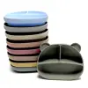 Children's Silicone Dinner Tray Food Grade Drop Proof Baby Tableware Baby Complementary Compartment Tray Bear Tray 2