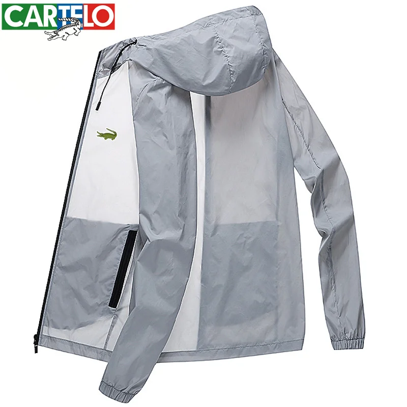 CARTELO Summer New Men's Ultrathin Hooded Coat Fashion Embroidery Sun Proof Clothing Casual Outdoor Hawaiian Beach Top Jacket cartelo embroidery men s activewear jogging activewear casual activewear track pants streetwear pullovers activewear men s suits